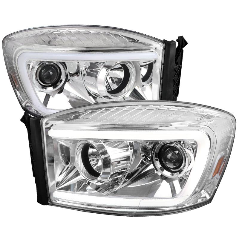 Spec-D Projector Headlights Dodge Ram 1500 (06-08) 2500/3500 (06-09) LED DRL C-Bar Black/Smoked