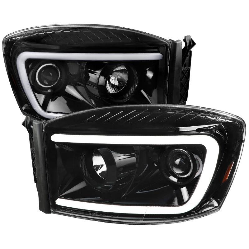 Spec-D Projector Headlights Dodge Ram 1500 (06-08) 2500/3500 (06-09) LED DRL C-Bar Black/Smoked