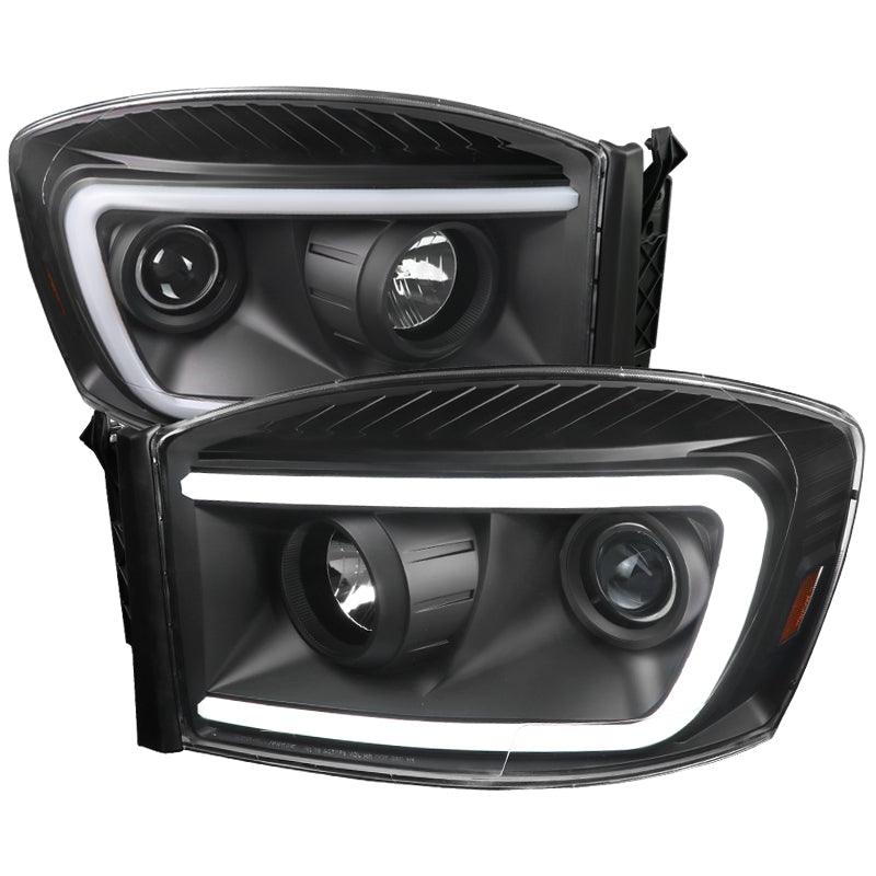 Spec-D Projector Headlights Dodge Ram 1500 (06-08) 2500/3500 (06-09) LED DRL C-Bar Black/Smoked