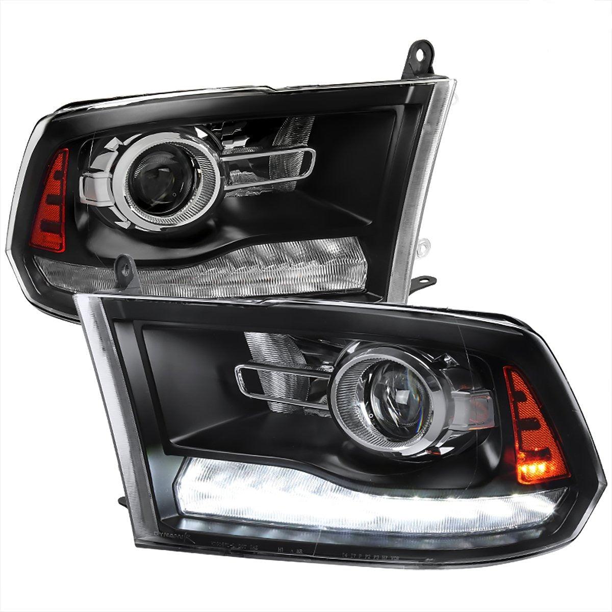 Spec-D Projector Headlights Dodge Ram (09-18) Sequential Switchback - Black / Chrome / Smoked