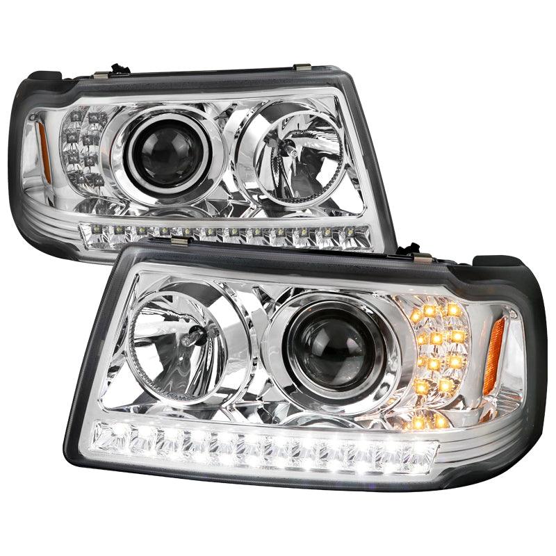 Spec-D Projector Headlights Ford Ranger (2001-2011) w/ LED DRL Strip - Black / Clear / Smoke