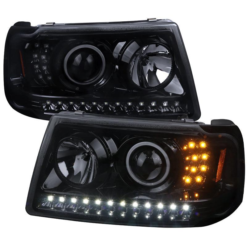 Spec-D Projector Headlights Ford Ranger (2001-2011) w/ LED DRL Strip - Black / Clear / Smoke