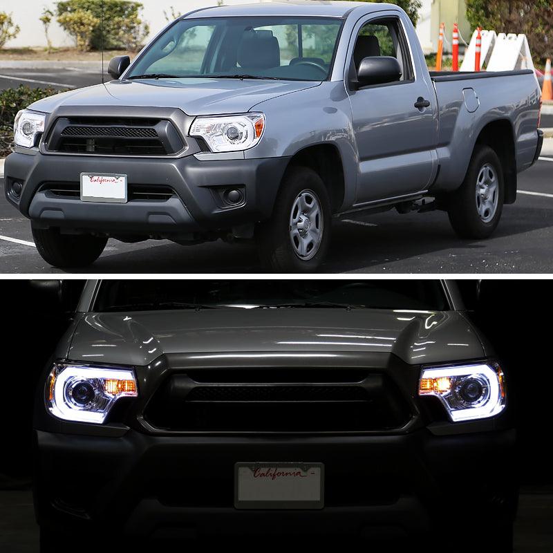 Spec-D Projector Headlights Toyota Tacoma (2012-2015) C-Light Bar - Black or Chrome