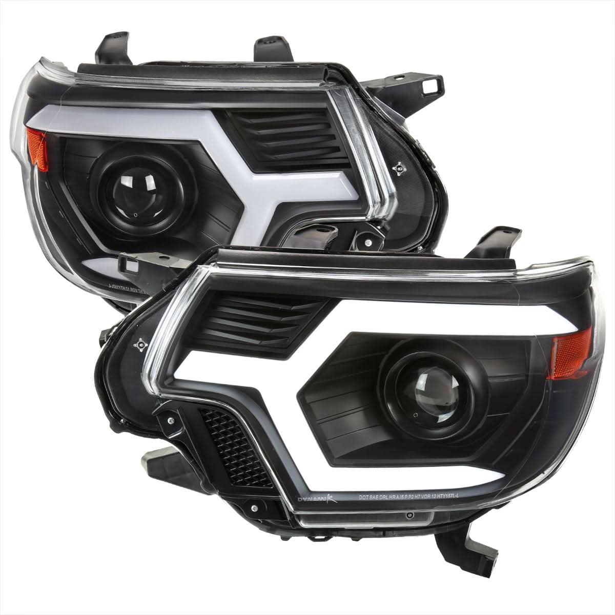 Spec-D Projector Headlights Toyota Tacoma (12-15) Sequential - Black / Smoke / Chrome