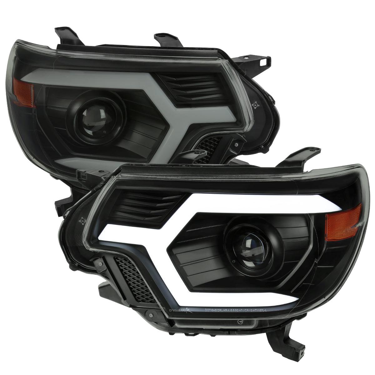 Spec-D Projector Headlights Toyota Tacoma (12-15) Sequential - Black / Smoke / Chrome
