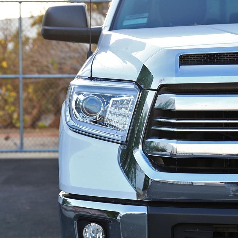 Spec-D Projector Headlights Toyota Tundra (14-21) Sequential LED DRL - Black/Chrome