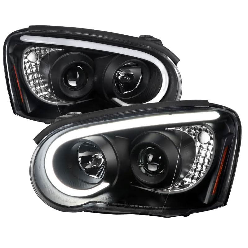Spec-D Projector Headlights Subaru WRX/STi (2004-2005) w/ LED Bar - Black or Chrome