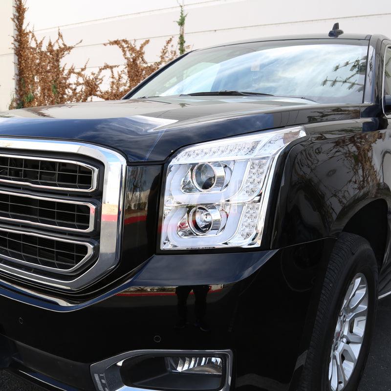 Spec-D Projector Headlights GMC Yukon & XL (2015-2019) LED DRL - Black or Chrome