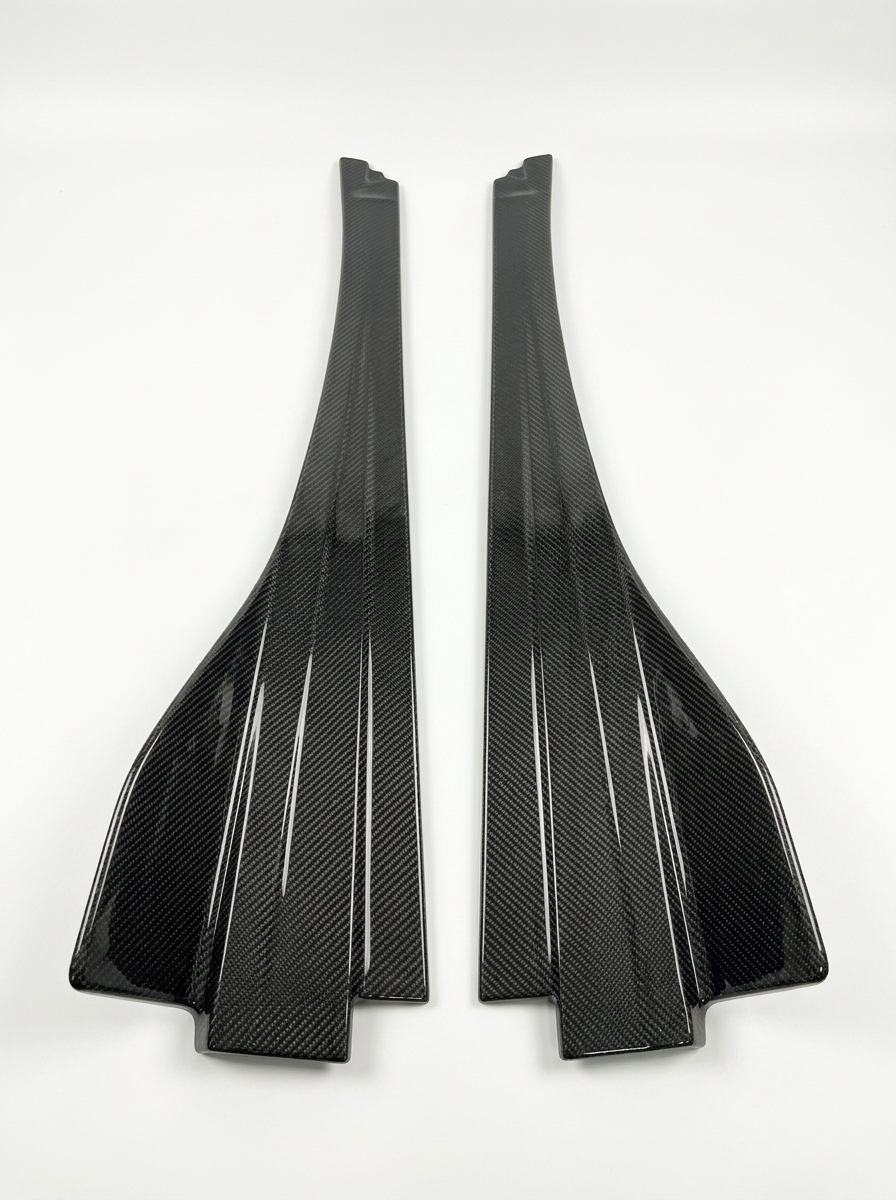 McLaren 720S Spider Dry Carbon Fiber Side Skirts Polished Finish 2017 - 2019 Pair