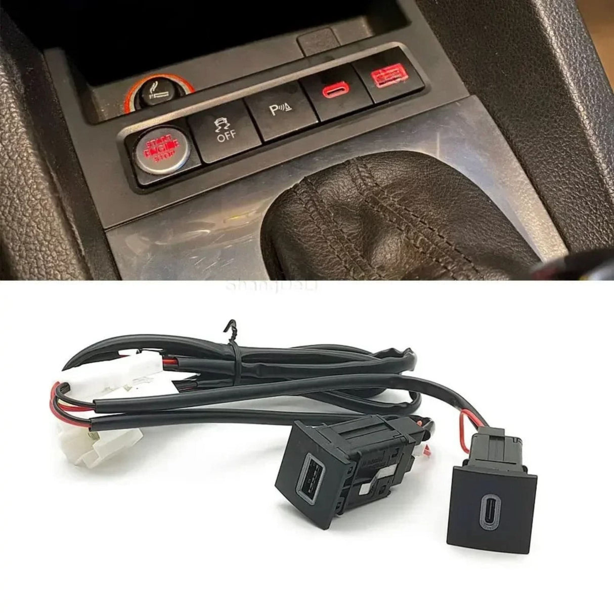 Red LED USB Car Charger for VW Golf 6, Jetta 5 & Scirocco (2006–2012)