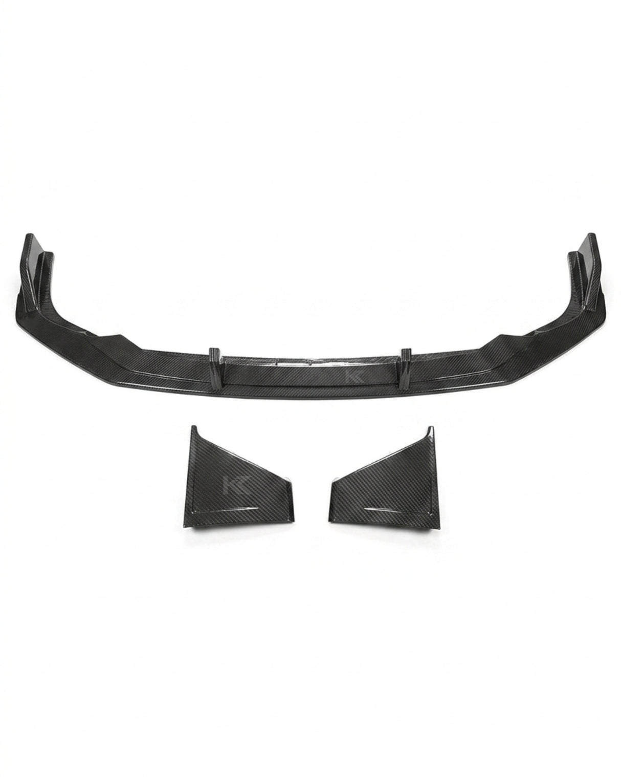 2020–2021 Audi RS7 C8 Sportback Front Bumper Diffuser Lip Set – Pre-Preg Dry Carbon Fiber