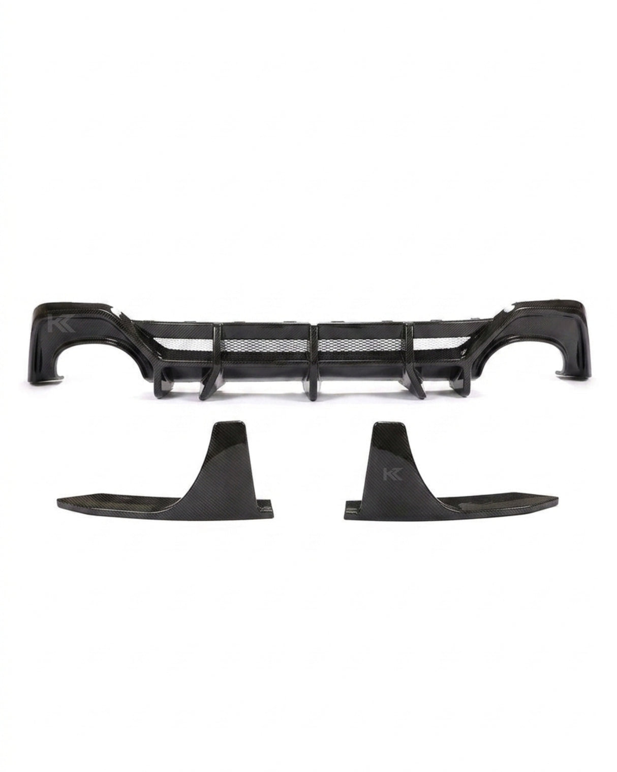 2020–2021 Audi RS7 C8 Sportback Finned Rear Bumper Lip – Dry Carbon Fiber