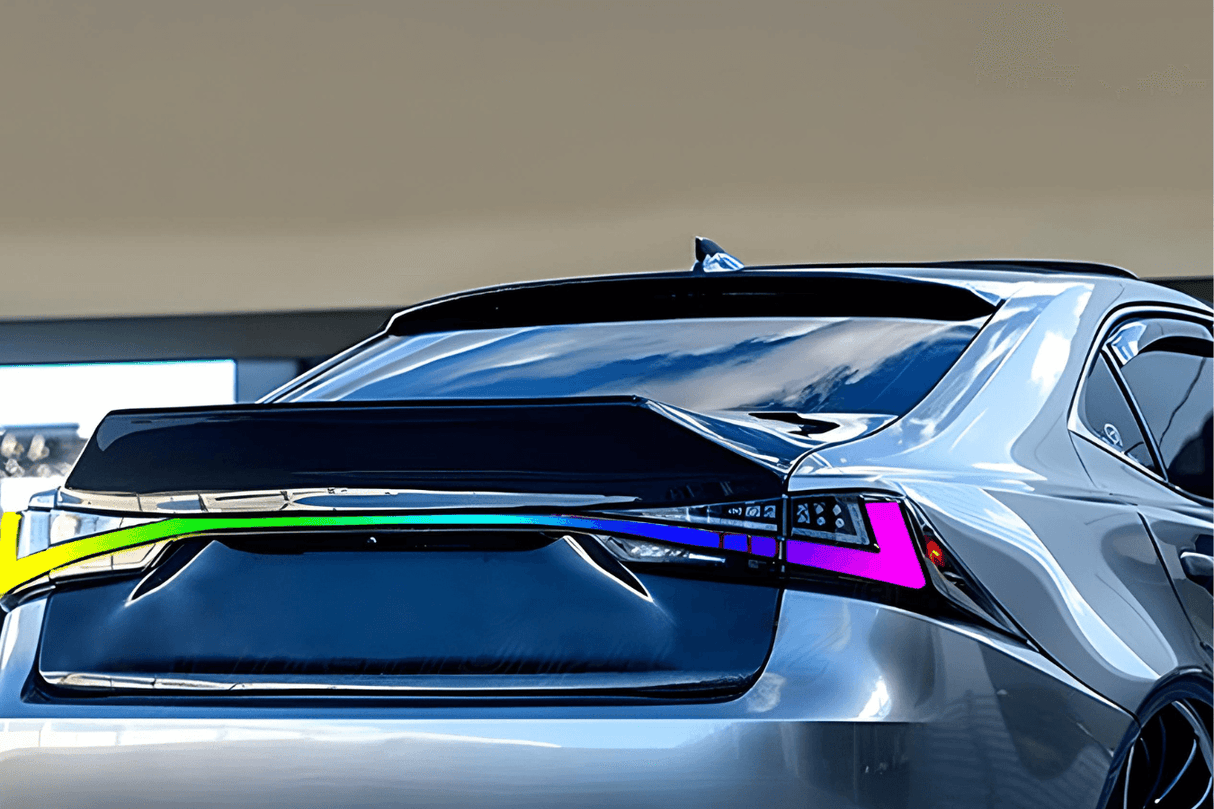 Lexus IS 300h Modern Tail Light Upgrade (RGB Color Changing) LED Tail Lights (2014-2020) - K2 Industries