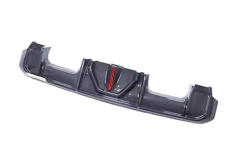 BMW 3 Series G80 M3 G82 G83 M4 Carbon Fiber Rear Diffuser with LED Lights (2019 - 2024) - K2 Industries