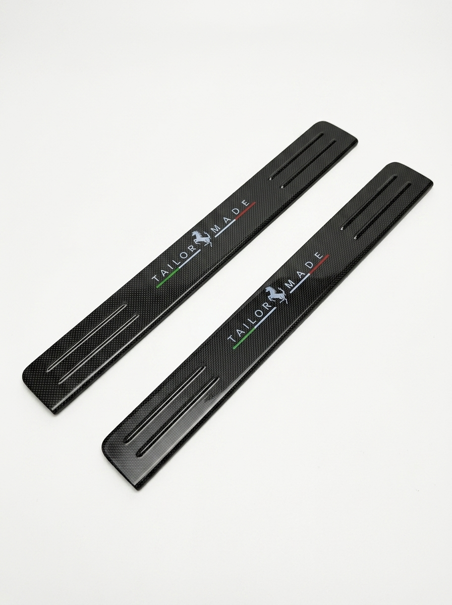 2019+ Ferrari SF90 Stradale OEM Style Door Sill Trims - Dry Carbon Fiber