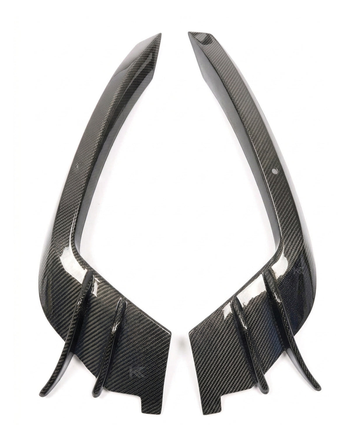 2015–2018 Audi A6 S-Line / S6 C7 Sedan A Style Front Bumper Canard Fins – Carbon Fiber