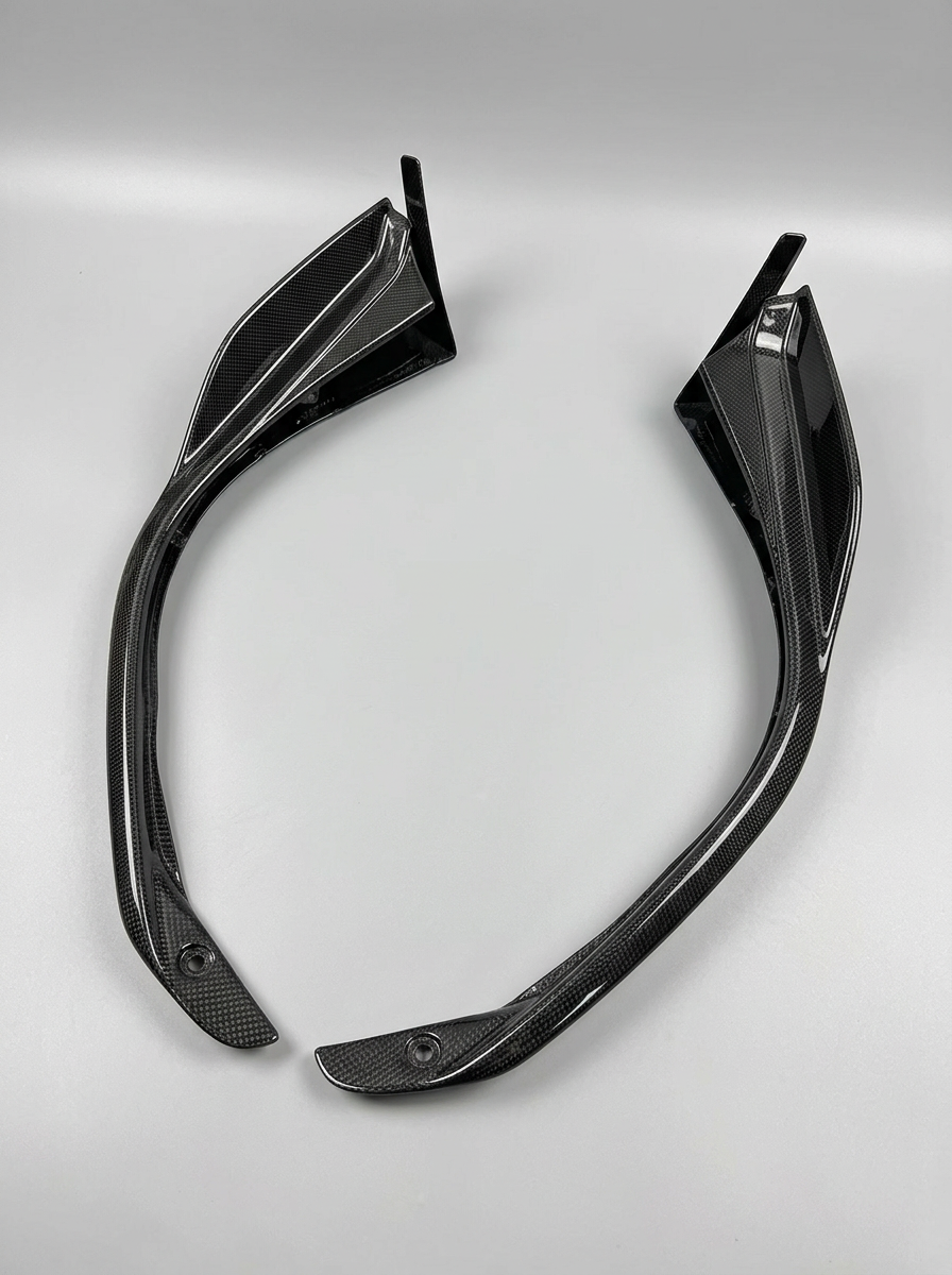 2022+ Ferrari 296 GTB Bolt-On Front Corner Guards - Dry Carbon Fiber