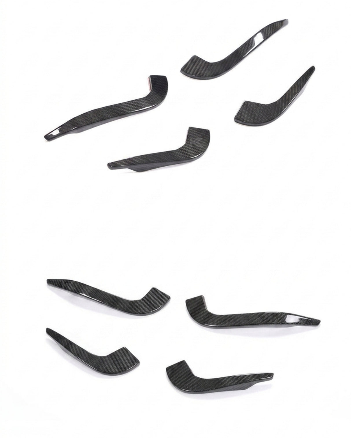 2017–2019 Audi RS3 8V Sedan Front Bumper Fins – Carbon Fiber