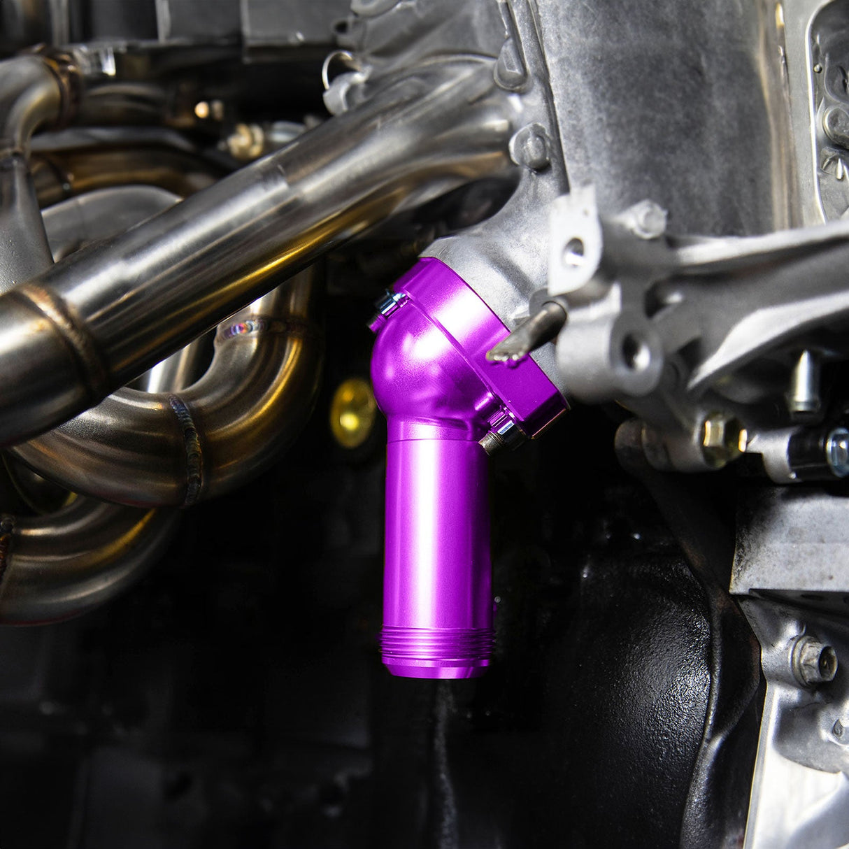 1JZ 2JZ Billet Rotated Lower Water Neck For Supra IS300 Soarer Chaser Aristo