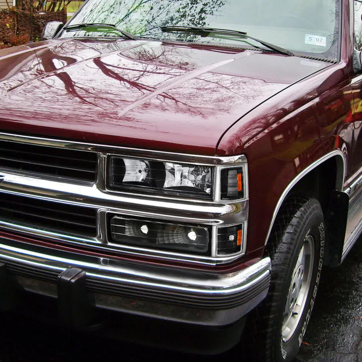 Spec-D OEM Replacement Headlights Chevy C/K Series Truck (94-98) w/ Bumper & Corner Lights - Chrome or Black