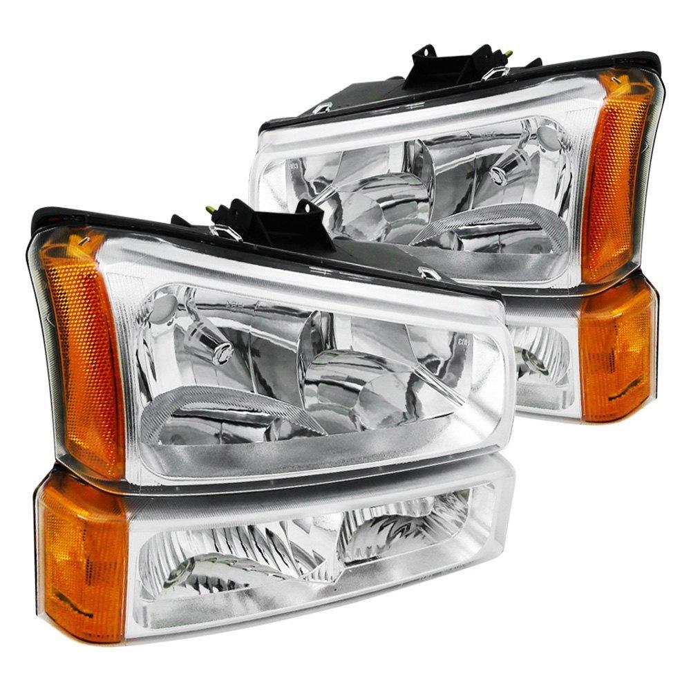 Spec-D OEM Replacement Headlights Chevy Silverado / Avalanche (2003-2007) Black or Chrome