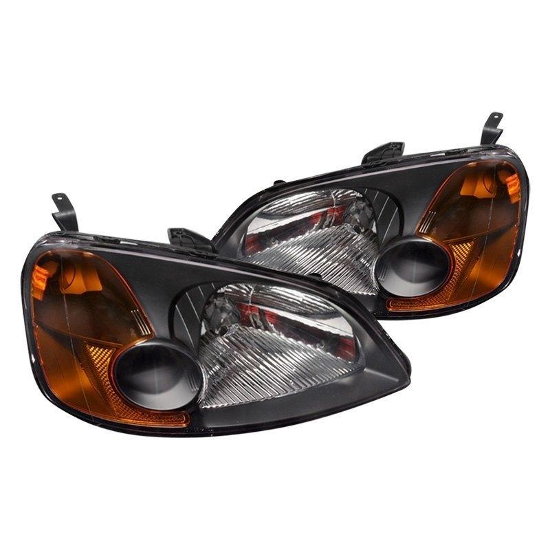 Spec-D OEM Replacement Headlights Honda Civic (01-03) JDM Euro Black or Chrome