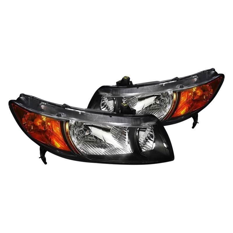 Spec-D OEM Replacement Headlights Honda Civic Coupe (06-11) JDM Euro Style - Black or Chrome