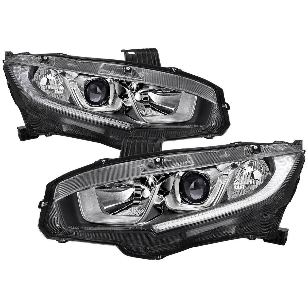 Spec-D Projector Headlights Honda Civic (2016-2021) OEM Factory Style w/ LED Strip