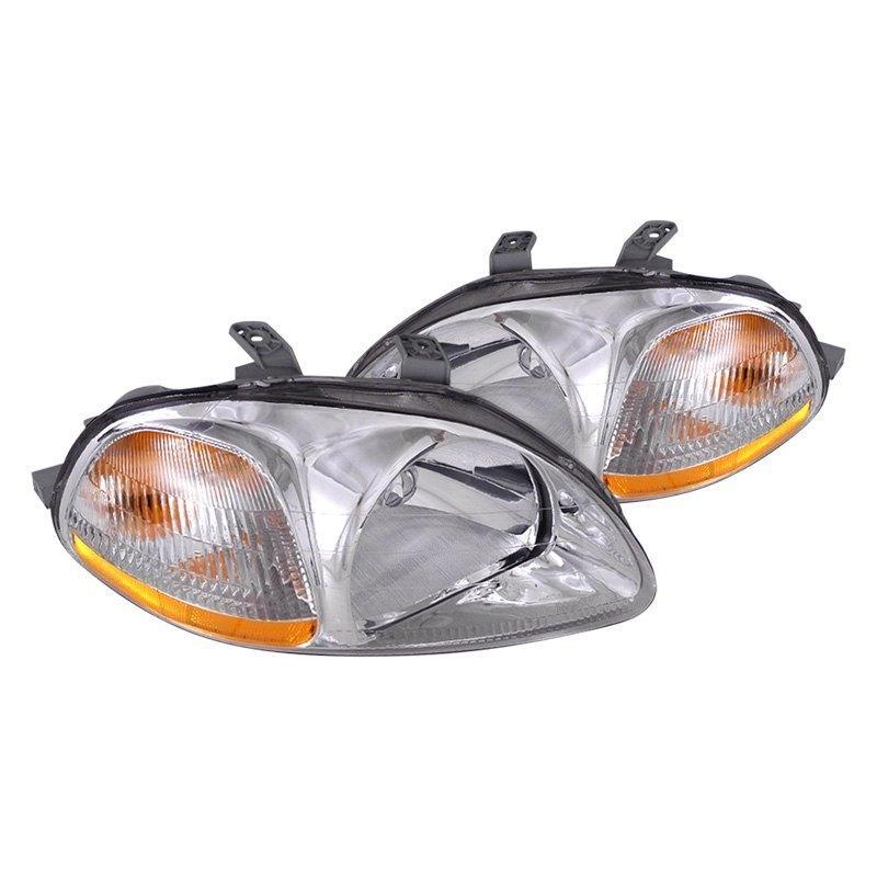 Spec-D OEM Replacement Headlights Honda Civic EK (96-98) JDM Euro Black or Chrome