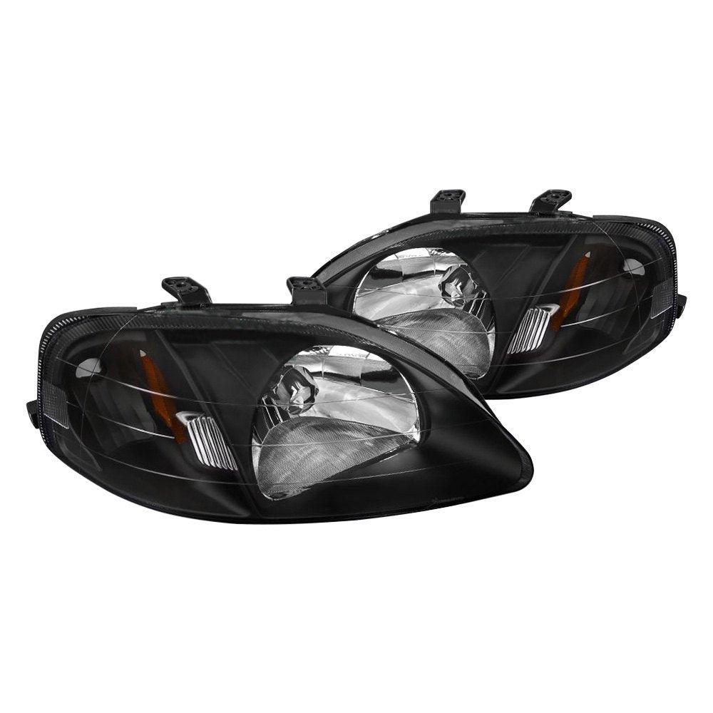 Spec-D Headlights Honda Civic EK (99-00) JDM Euro or DRL LED Bar - Black or Chrome