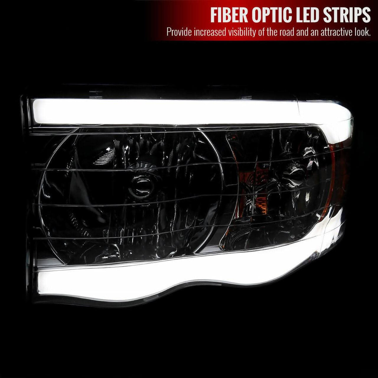 Spec-D Projector Headlights Ram 1500 (02-05) Ram 2500/3500 (03-05) DRL LED Tube - Black / Chrome / Smoked