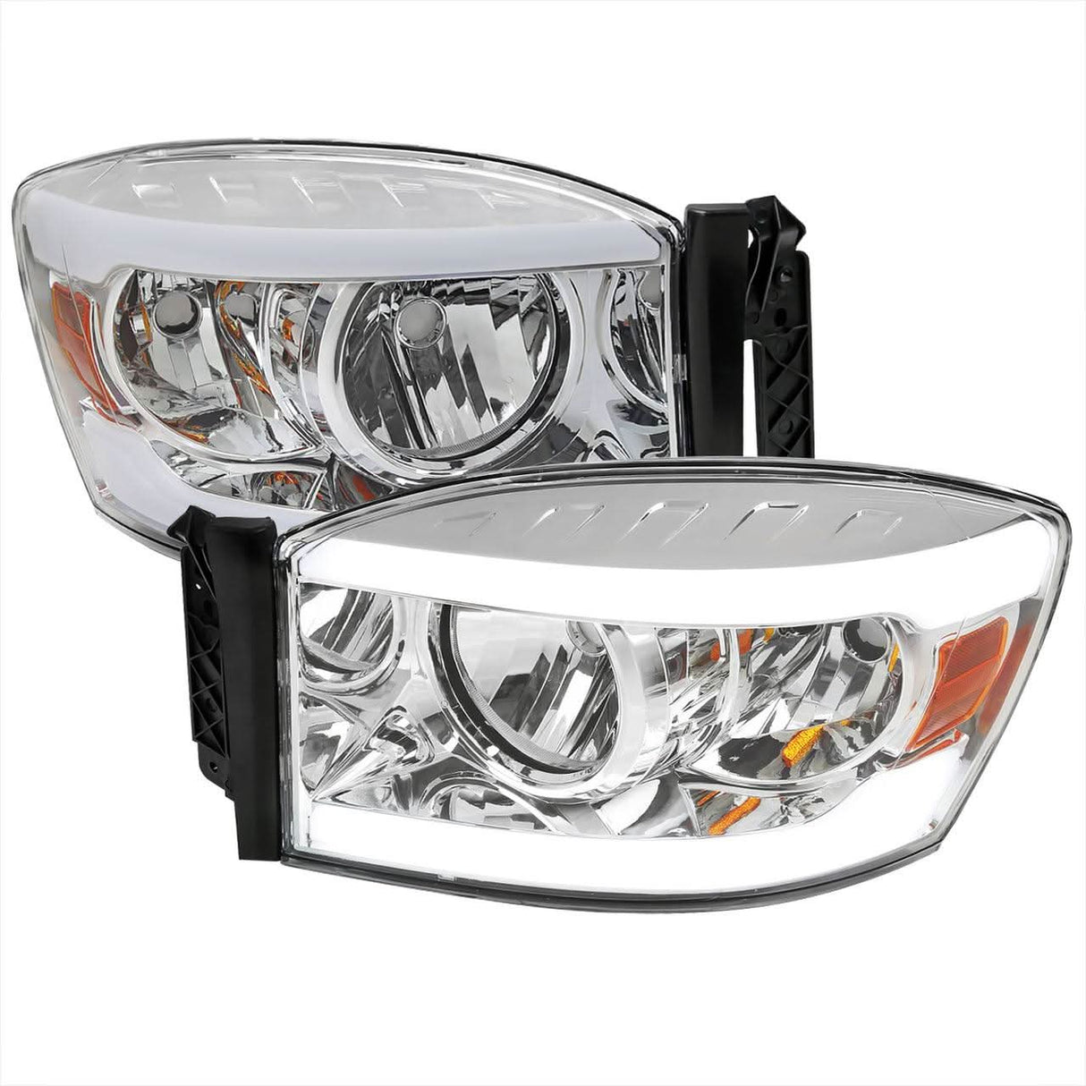 Spec-D OEM Replacement Headlights Dodge Ram 1500 (2006-2008) 2500/3500 (2006-2009) Clear / Black / Smoked