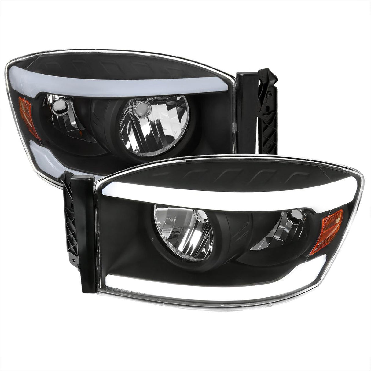 Spec-D OEM Replacement Headlights Dodge Ram 1500 (2006-2008) 2500/3500 (2006-2009) Clear / Black / Smoked