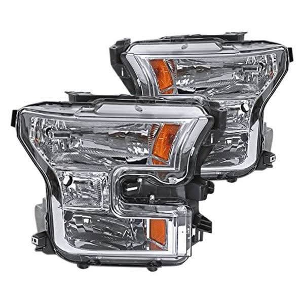 Spec-D OEM Replacement Headlights Ford F150 (2015-2017) Black or Chrome Housing