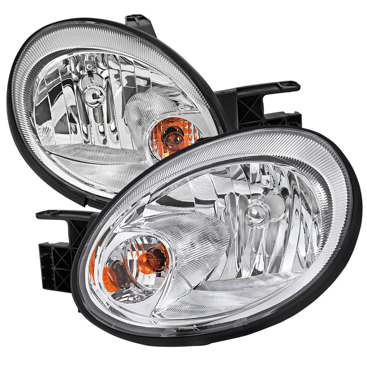 Spec-D Headlights Dodge Neon & Neon SRT4 (2003-2005) Black / Chrome OEM Replacement