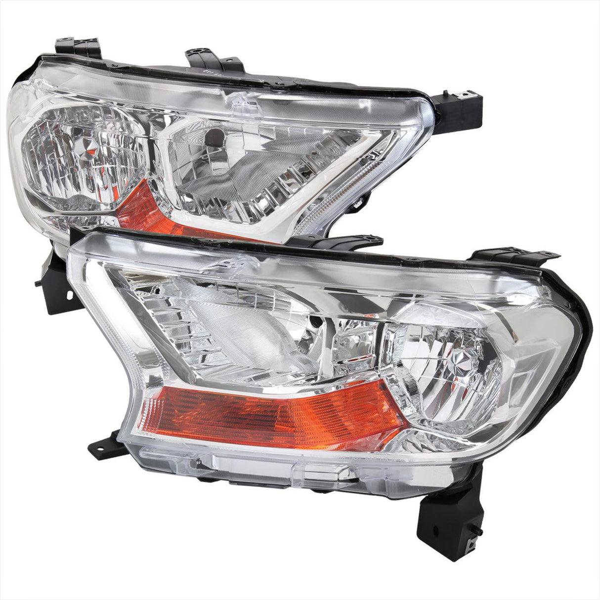 Spec-D Replacement Headlights Ford Ranger XL/XLT (2019-2022) Chrome / Black