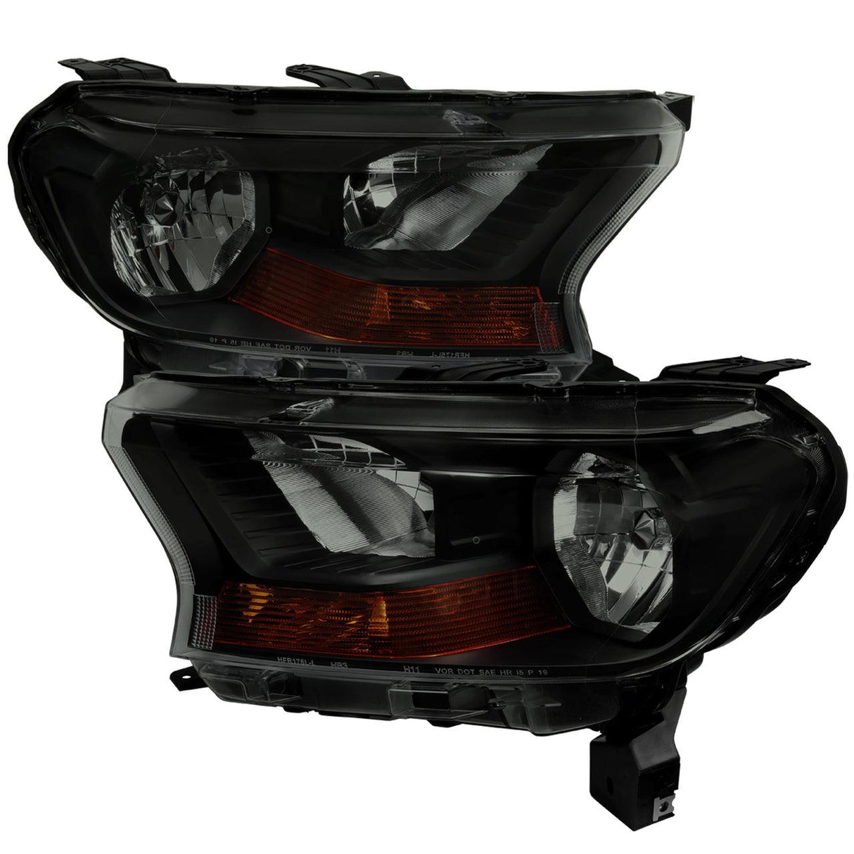 Spec-D Replacement Headlights Ford Ranger XL/XLT (2019-2022) Chrome / Black