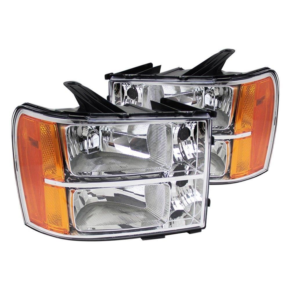Spec-D OEM Replacement Headlights GMC Sierra (07-14) Matte Black or Chrome Housing