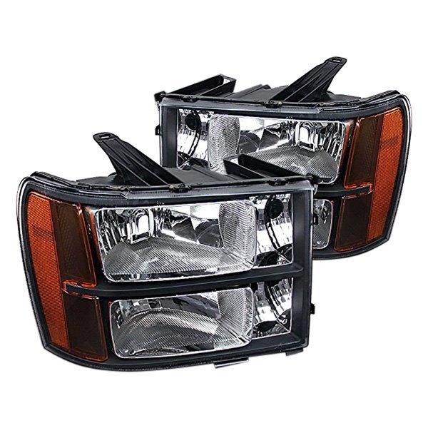 Spec-D OEM Replacement Headlights GMC Sierra (07-14) Matte Black or Chrome Housing