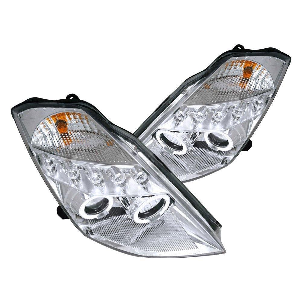 Spec-D Projector Headlights Nissan 350Z (03-04-05) Dual LED Halo - Black / Chrome / Smoked