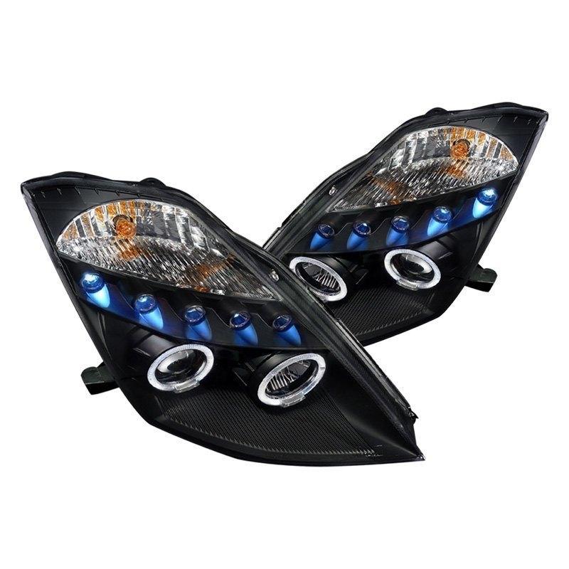 Spec-D Projector Headlights Nissan 350Z (03-04-05) Dual LED Halo - Black / Chrome / Smoked