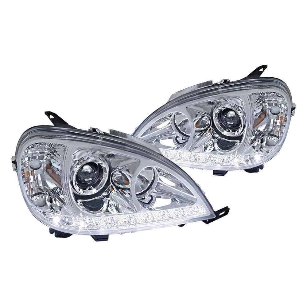Spec-D Projector Headlights Mercedes ML320 / ML430 (98-01) LED Strip - Black or Chrome