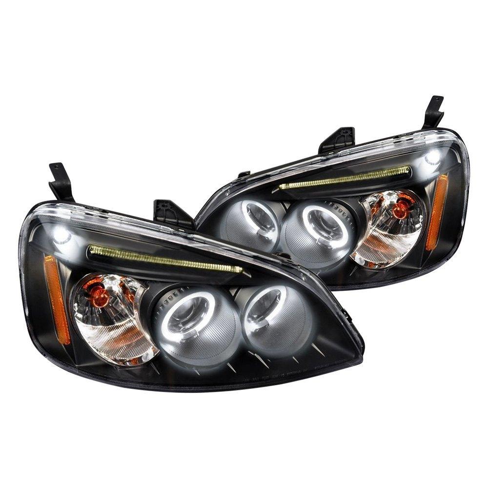 Spec-D Projector Headlights Honda Civic Coupe/Sedan (01-03) Dual Halo - Black or Chrome