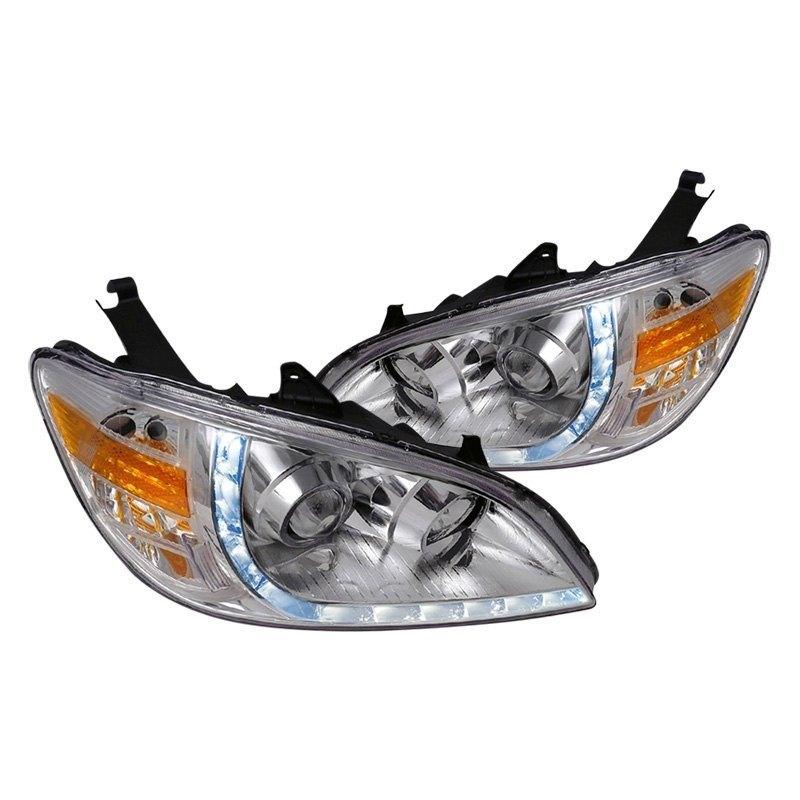 Spec-D Projector Headlights Honda Civic (2004-2005) R8 DRL LED Bar - Black or Chrome