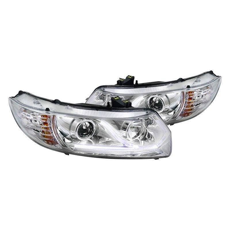 Spec-D Projector Headlights Honda Civic Coupe (06-11) DRL LED - Black or Chrome