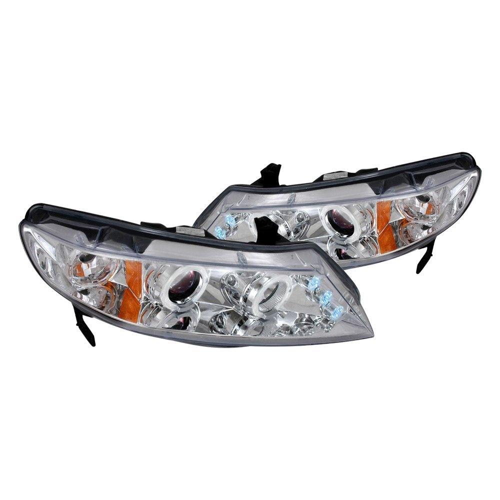 Spec-D Projector Headlights Honda Civic Sedan (06-11) Dual Halo or LED Strip - Black or Chrome