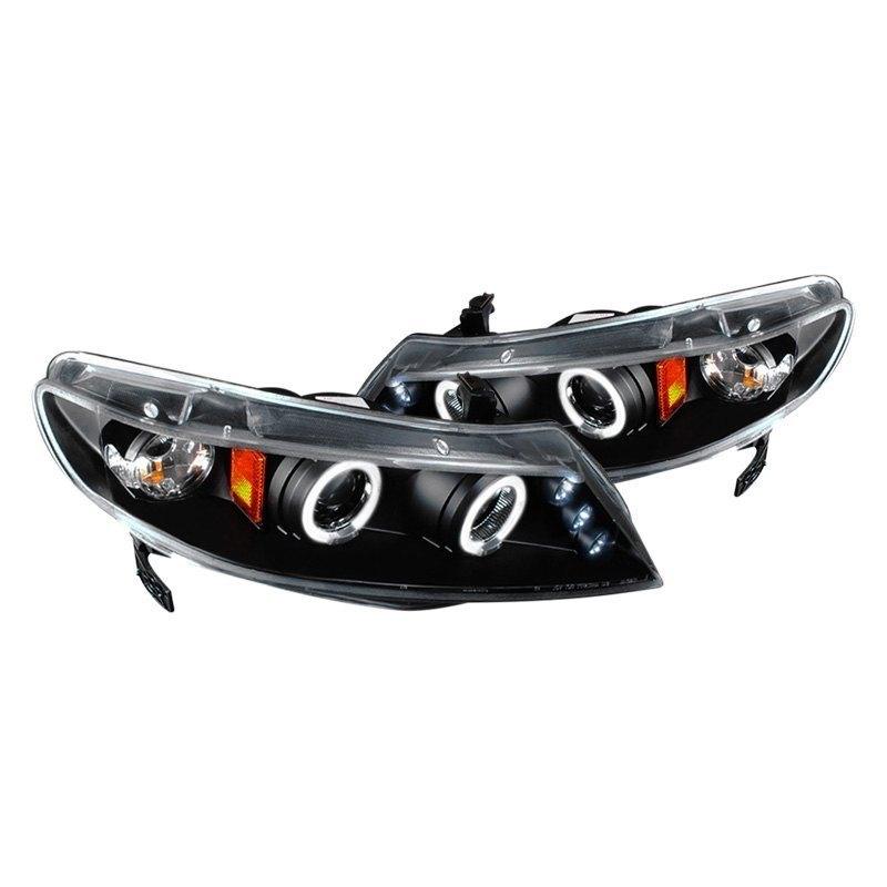 Spec-D Projector Headlights Honda Civic Sedan (06-11) Dual Halo or LED Strip - Black or Chrome