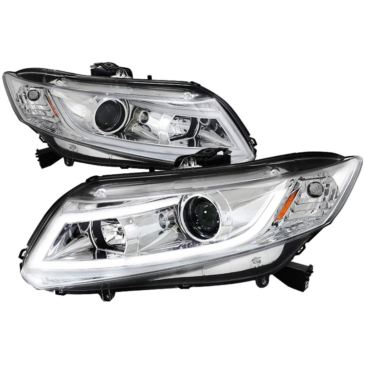 Spec-D Projector Headlights Honda Civic Coupe (12-13) Sedan (12-15) LED Bar - Black or Chrome