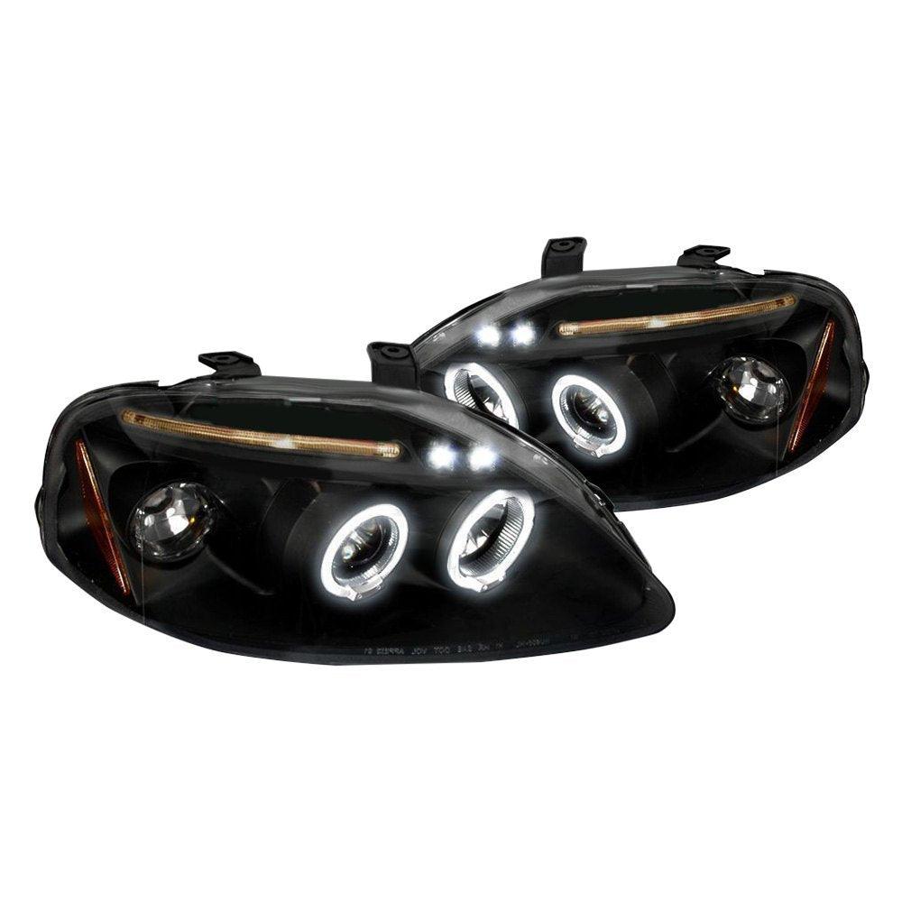 Spec-D Projector Headlights Honda Civic EK (99-00) Dual Halo LED - Black or Chrome