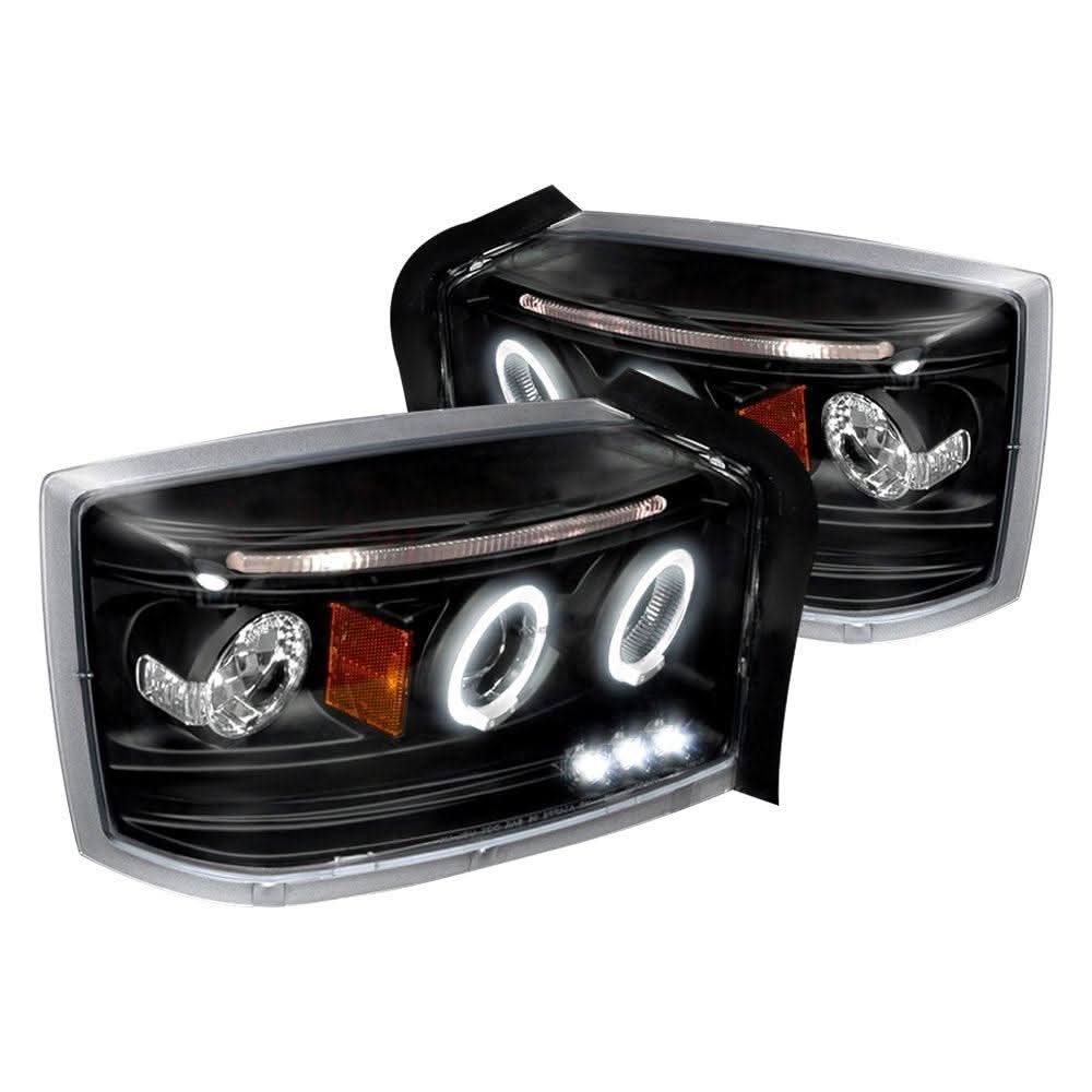 Spec-D Projector Headlights Dodge Dakota (05-07) Dual Halo - Black or Chrome Housing